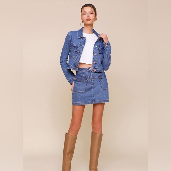 House oh Harlow 1960
ANGLED POCKET DENIM MINI SKIRT - Picture 6 of 14